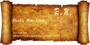 Rudi Mariann névjegykártya